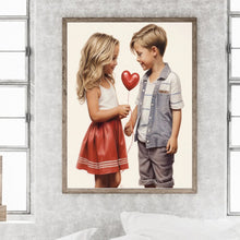 Load image into Gallery viewer, Diamond Painting - Full Round - valentine's day kids (30*40CM)