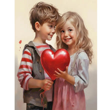 Load image into Gallery viewer, Diamond Painting - Full Round - valentine's day kids (30*40CM)