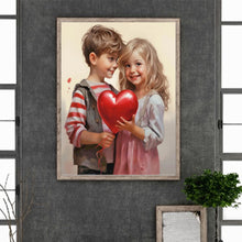 Load image into Gallery viewer, Diamond Painting - Full Round - valentine's day kids (30*40CM)