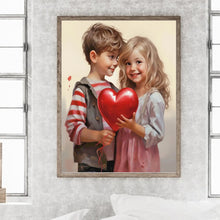 Load image into Gallery viewer, Diamond Painting - Full Round - valentine's day kids (30*40CM)