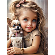 Load image into Gallery viewer, Diamond Painting - Full Round - big eyed little girl (30*40CM)