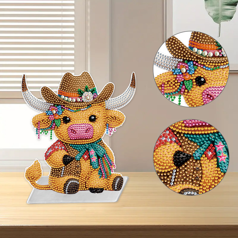 Acrylic Rabbit/Owl Cute Yak 5D DIY Diamond Art Tabletop Decor Home Office Decor