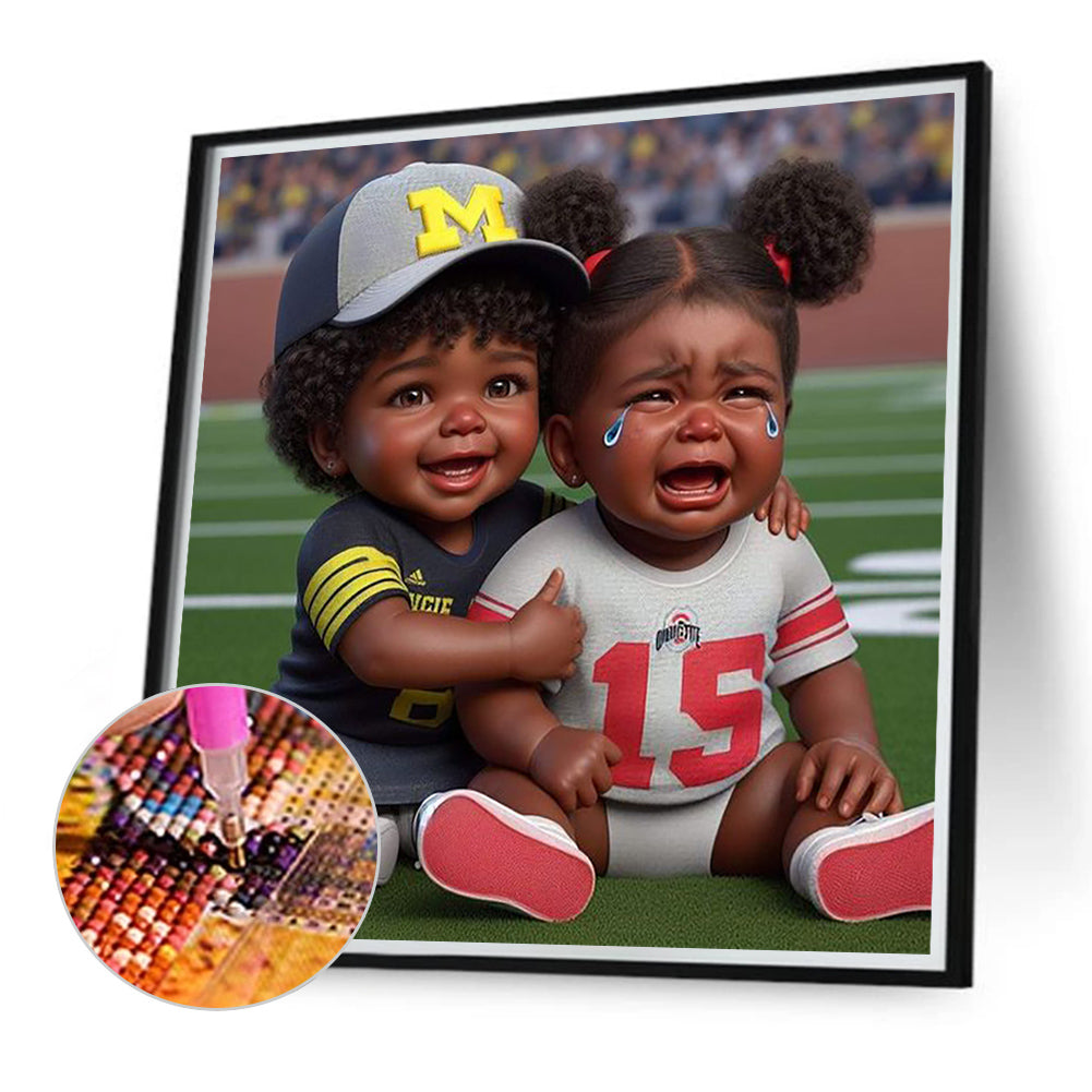 Diamond Painting - Full Round - cartoon black man (40*40CM)