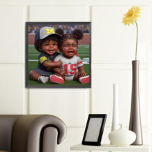 Load image into Gallery viewer, Diamond Painting - Full Round - cartoon black man (40*40CM)