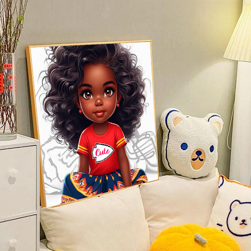 Diamond Painting - Full Round - cartoon black man (40*40CM)