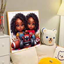 Load image into Gallery viewer, Diamond Painting - Full Round - cartoon black man (40*40CM)