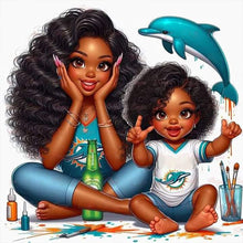 Load image into Gallery viewer, Diamond Painting - Full Round - cartoon black man (40*40CM)