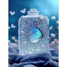 Load image into Gallery viewer, Diamond Painting - Full Round - Blue beautiful butterfly in jar (30*40CM)