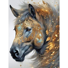 Load image into Gallery viewer, Diamond Painting - Full Round - Horse head and fallen leaves among mane (30*40CM)