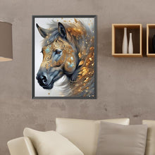 Load image into Gallery viewer, Diamond Painting - Full Round - Horse head and fallen leaves among mane (30*40CM)