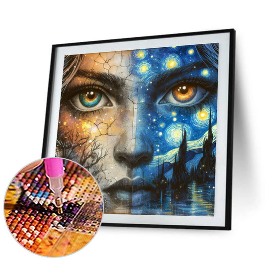 Diamond Painting - Full Round - abstract girl (35*35CM)