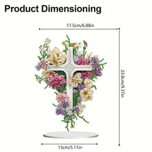 Load image into Gallery viewer, Special Shaped Colorful Flower Cross Desktop Diamond Art Kits for Adult Beginner