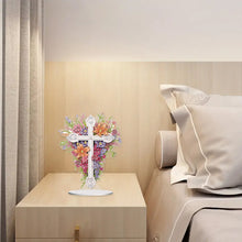 Load image into Gallery viewer, Special Shaped Colorful Flower Cross Desktop Diamond Art Kits for Adult Beginner