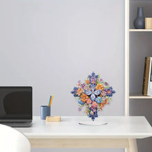 Load image into Gallery viewer, Special Shaped Colorful Flower Cross Desktop Diamond Art Kits for Adult Beginner