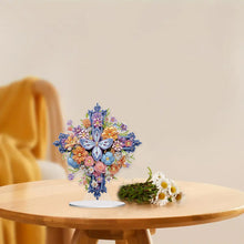 Load image into Gallery viewer, Special Shaped Colorful Flower Cross Desktop Diamond Art Kits for Adult Beginner