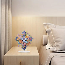 Load image into Gallery viewer, Special Shaped Colorful Flower Cross Desktop Diamond Art Kits for Adult Beginner