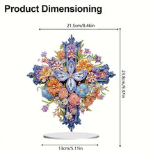 Load image into Gallery viewer, Special Shaped Colorful Flower Cross Desktop Diamond Art Kits for Adult Beginner