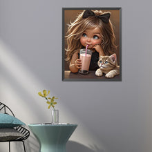 Load image into Gallery viewer, Diamond Painting - Full Round - sweet girl (40*50CM)