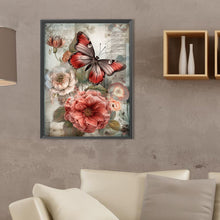 Load image into Gallery viewer, Diamond Painting - Full Square - butterfly flower (30*40CM)
