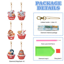 Load image into Gallery viewer, 6 Pcs Double Sided Special Shape Diamond Art Keyring Cute Animal for Home Decor