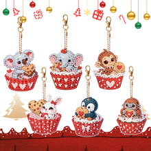 Load image into Gallery viewer, 6 Pcs Double Sided Special Shape Diamond Art Keyring Cute Animal for Home Decor