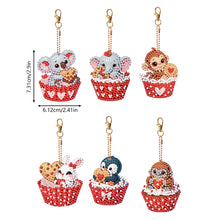 Load image into Gallery viewer, 6 Pcs Double Sided Special Shape Diamond Art Keyring Cute Animal for Home Decor