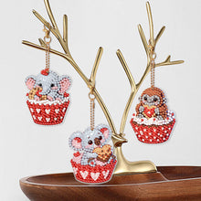 Load image into Gallery viewer, 6 Pcs Double Sided Special Shape Diamond Art Keyring Cute Animal for Home Decor