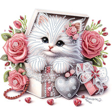 Load image into Gallery viewer, Diamond Painting - Partial Special Shaped - white cat (30*30CM)