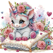 Load image into Gallery viewer, Diamond Painting - Partial Special Shaped - white unicorn (30*30CM)