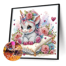 Load image into Gallery viewer, Diamond Painting - Partial Special Shaped - white unicorn (30*30CM)