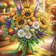 Load image into Gallery viewer, Diamond Painting - Partial Special Shaped - sunflower bouquet (30*30CM)