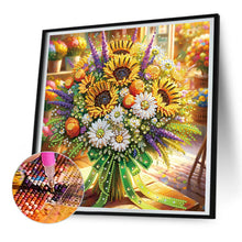 Load image into Gallery viewer, Diamond Painting - Partial Special Shaped - sunflower bouquet (30*30CM)
