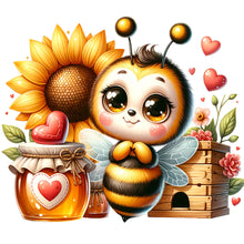 Load image into Gallery viewer, Diamond Painting - Full Round - cute bee (30*30CM)