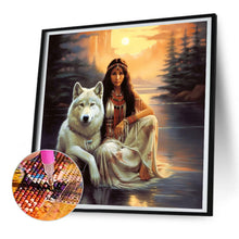 Load image into Gallery viewer, Diamond Painting - Full Round - beauty white wolf (30*30CM)