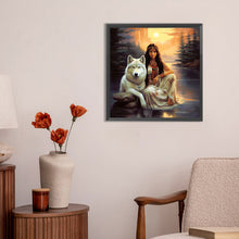 Load image into Gallery viewer, Diamond Painting - Full Round - beauty white wolf (30*30CM)