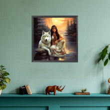 Load image into Gallery viewer, Diamond Painting - Full Round - beauty white wolf (30*30CM)