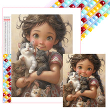 Load image into Gallery viewer, Diamond Painting - Full Square - girl holding pet (40*50CM)