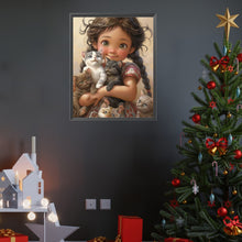Load image into Gallery viewer, Diamond Painting - Full Square - girl holding pet (40*50CM)