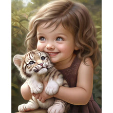 Load image into Gallery viewer, Diamond Painting - Full Square - girl holding pet (40*50CM)