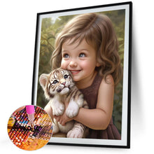 Load image into Gallery viewer, Diamond Painting - Full Square - girl holding pet (40*50CM)