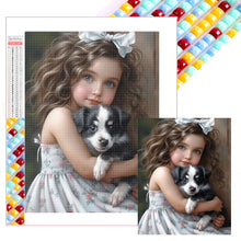 Load image into Gallery viewer, Diamond Painting - Full Square - girl holding pet (40*50CM)