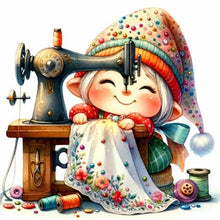 Load image into Gallery viewer, Diamond Painting - Full Round - Gnome making needlework (30*30CM)