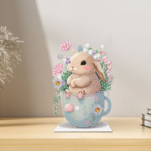 Load image into Gallery viewer, Acrylic Rabbit in Cup Special Shaped Desktop Diamond Art Kits for Adult Beginner