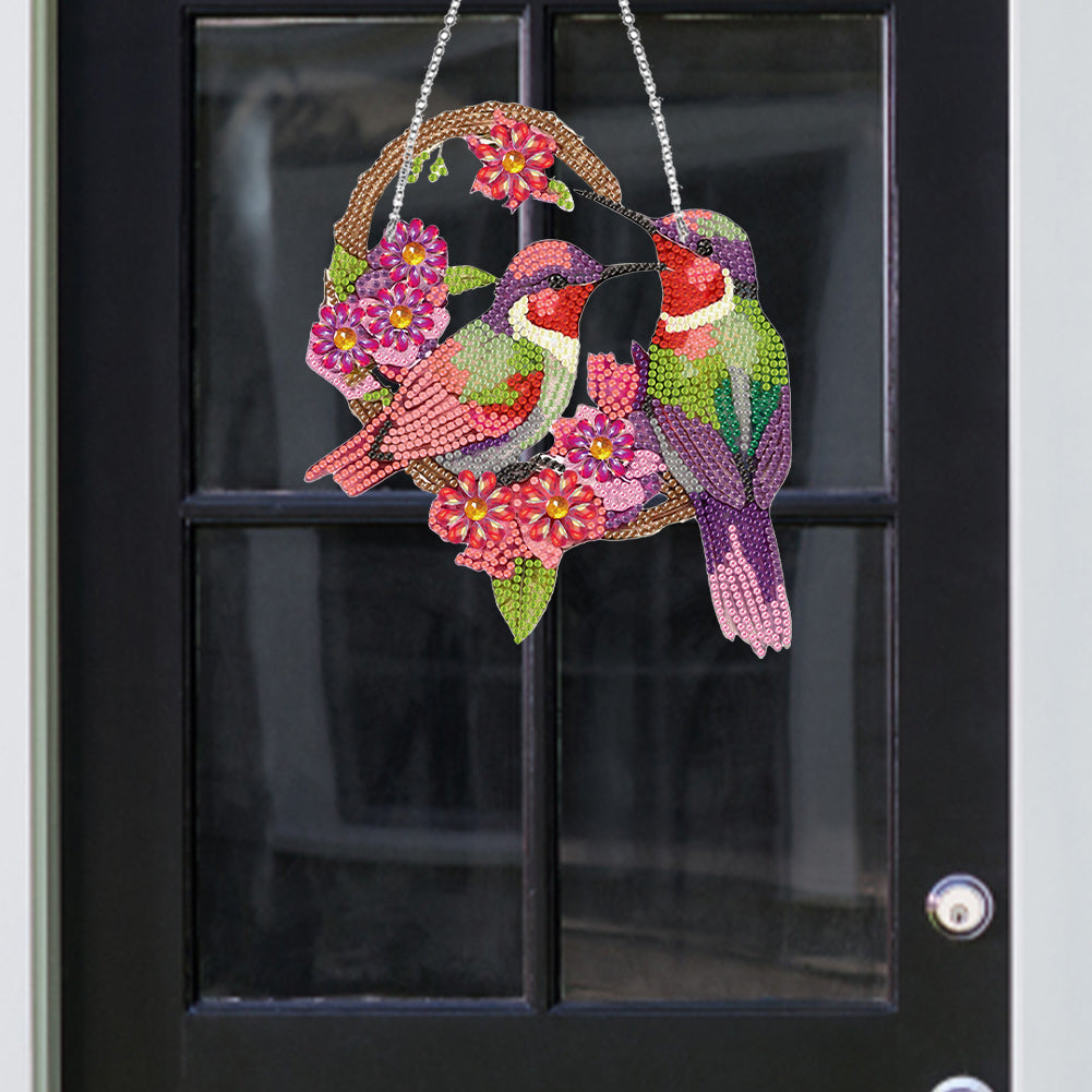 Acrylic Bird Single-Side 5D DIY Diamond Painting Dot Pendant Garden Window Decor