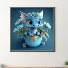 Load image into Gallery viewer, Diamond Painting - Full Round - little blue dinosaur (30*30CM)