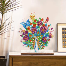 Load image into Gallery viewer, Special Shape Single-Side Desktop Diamond Art Decor (Flower Peacock Butterfly)