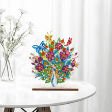 Load image into Gallery viewer, Special Shape Single-Side Desktop Diamond Art Decor (Flower Peacock Butterfly)