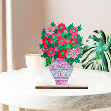 Load image into Gallery viewer, Special Shape Single-Side Desktop Diamond Art Decor (Pink Vase With Flowers)