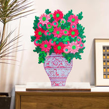 Load image into Gallery viewer, Special Shape Single-Side Desktop Diamond Art Decor (Pink Vase With Flowers)