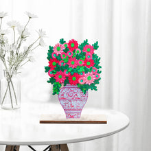 Load image into Gallery viewer, Special Shape Single-Side Desktop Diamond Art Decor (Pink Vase With Flowers)